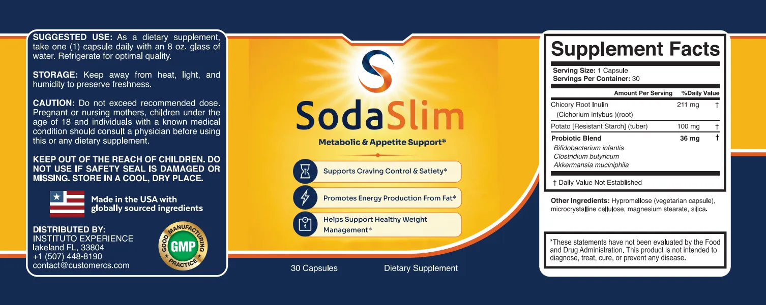 SodaSlim Supplement Label